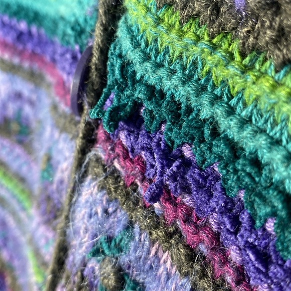 Sigrid Olsen Hand Knit Multicolor Cardigan Sweater size medium - Picture 13 of 15